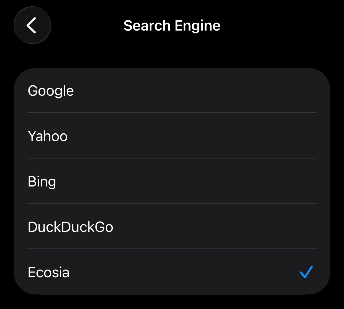Ecosia als Standardsuchmaschine auf iOS
